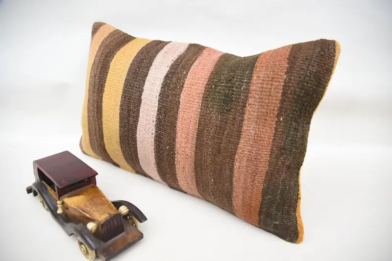 Cushion Cover, Christmas Pillow Sham, 12x20 Brown Pillow Case, Vintage Pillow, Car Pillow Cover, Kilim Pillow Cover, Pillow for Sofa, Neutral Pillow - 3