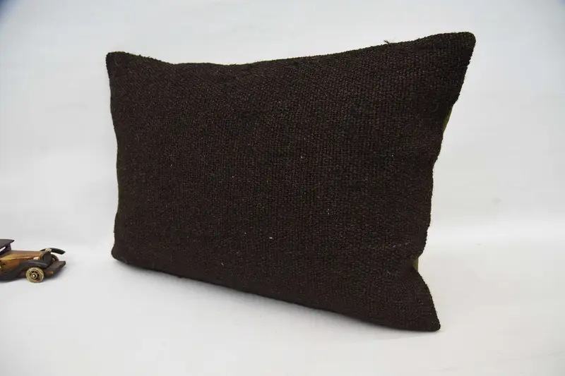 Vintage Pillow, Kilim Cushion Sham, Pet Cushion Case, Kilim Pillow, Rustic Pillow, 20x28 Brown Pillow, Outdoor Bolster Pillow, Cushion Case - 5