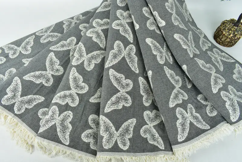 Custom Blanket, 96x80 Cotton Butterfly Pattern Towel, Personalized Gifts, Throw Blanket Couch, Christmas Gift Blanket, Family Gift Basket - 6