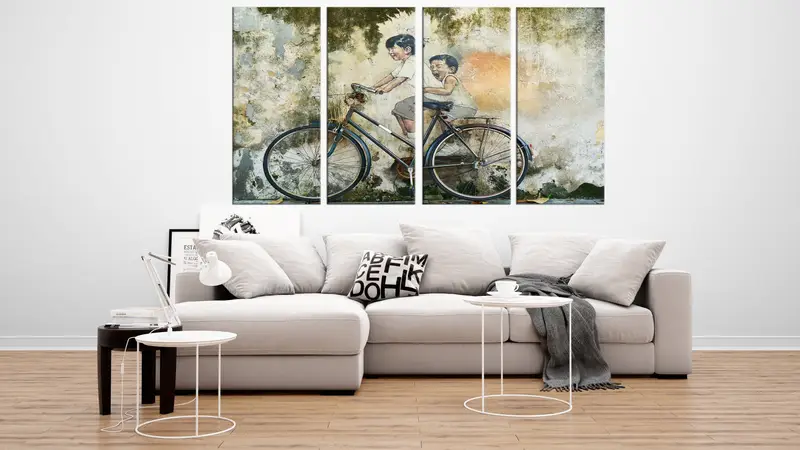 Banksy Kids Canvas Decor, Wall Art Canvas, Canvas Print, Wall Hanging Decor, Canvas Painting, Little Children Print Table, Framed Painting, - 1