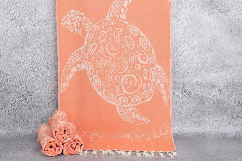 Toalla de cocina orgánica, toalla de mano bordada personalizada, color naranja, 18x36 pulgadas