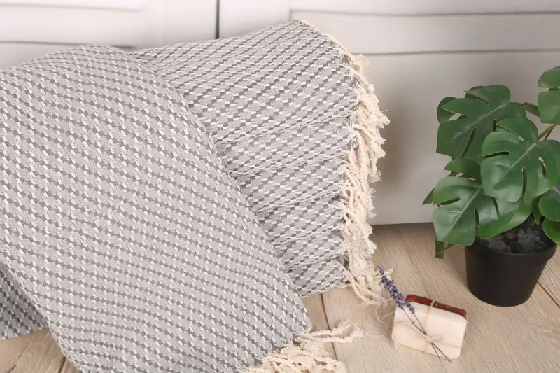 Personalized Beach Towel Monogram Geometric Dark Gray, 40x67 Inches