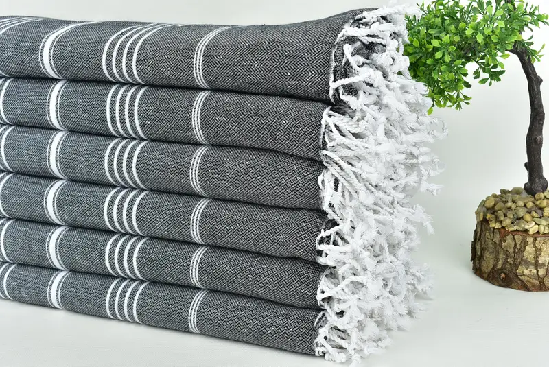 Boho Throw Blankets, Baby Boy Gift, Shower Curtain, 96x80 Cotton Striped Towel, Bedspread, Customized Turkish Blanket, Tablecloth, Turkish Bedcover - 1