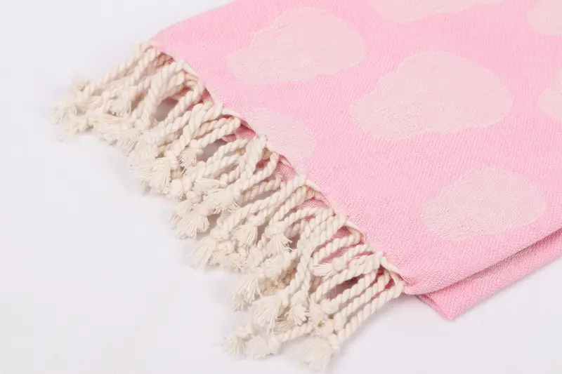 Lightweight towel, Soft towel, 68x36 Cotton Skull Patterned Towel, Pool Towels, Gift For Mom, Hammam towel, Luxury Turkish beach towel with fringe - 8