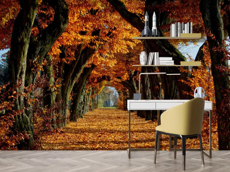 3D Wallpaper, Tree Landscape Mural, Tree Wall Print, View Digital Paper, Autumn Tree Landscape Digital Paper, Gift For The Home, - 7