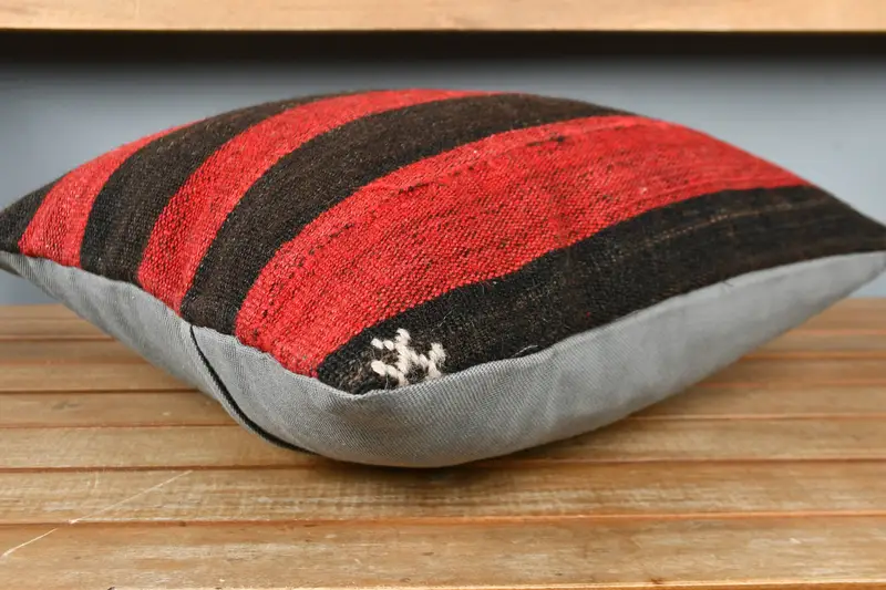 Pillow for Couch, Tribal Pillow Sham, Kilim Cushion Sham, Kilim Pillow, Pillow, Accent Cushion Cover, Bed Pillow Sham, 16x16 Red Cushion - 3
