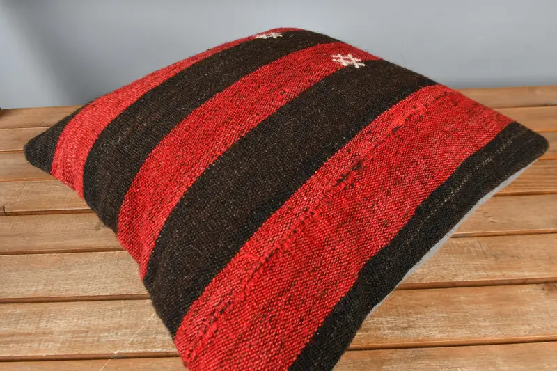 Pillow for Couch, Tribal Pillow Sham, Kilim Cushion Sham, Kilim Pillow, Pillow, Accent Cushion Cover, Bed Pillow Sham, 16x16 Red Cushion - 2