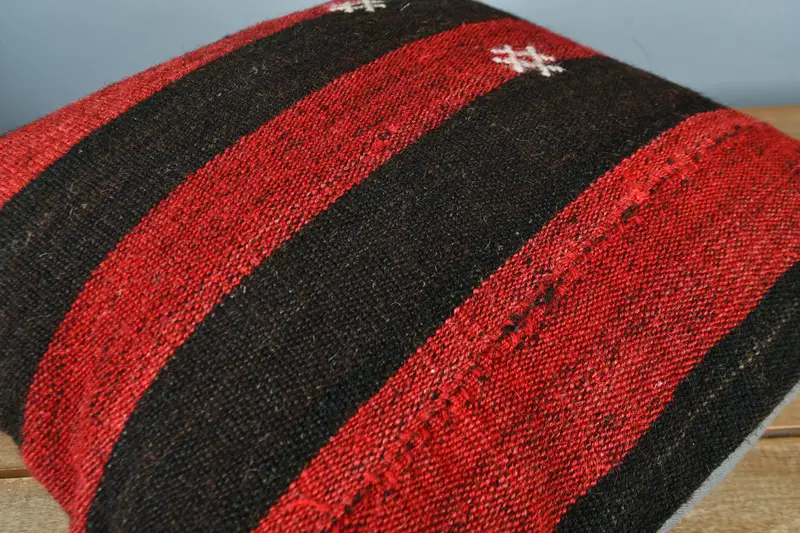 Pillow for Couch, Tribal Pillow Sham, Kilim Cushion Sham, Kilim Pillow, Pillow, Accent Cushion Cover, Bed Pillow Sham, 16x16 Red Cushion - 4