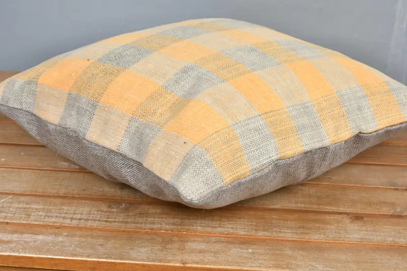 Turkish Kilim Pillow, 16x16 Orange Pillow Sham, Vintage Kilim Pillow, Sofa Bolster Pillow Sham, Pillow for Couch, Pillow, Office Chair Pillow Cover - 4