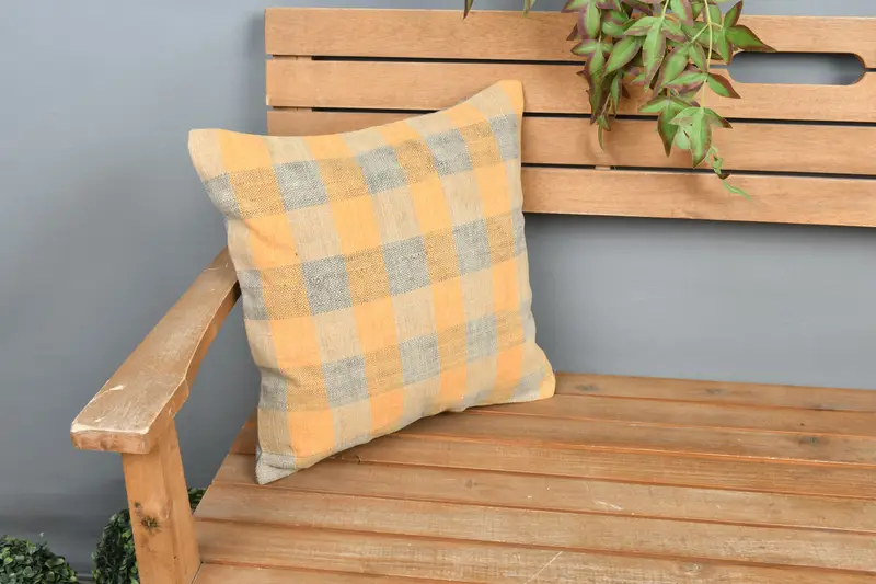 Turkish Kilim Pillow, 16x16 Orange Pillow Sham, Vintage Kilim Pillow, Sofa Bolster Pillow Sham, Pillow for Couch, Pillow, Office Chair Pillow Cover - 1