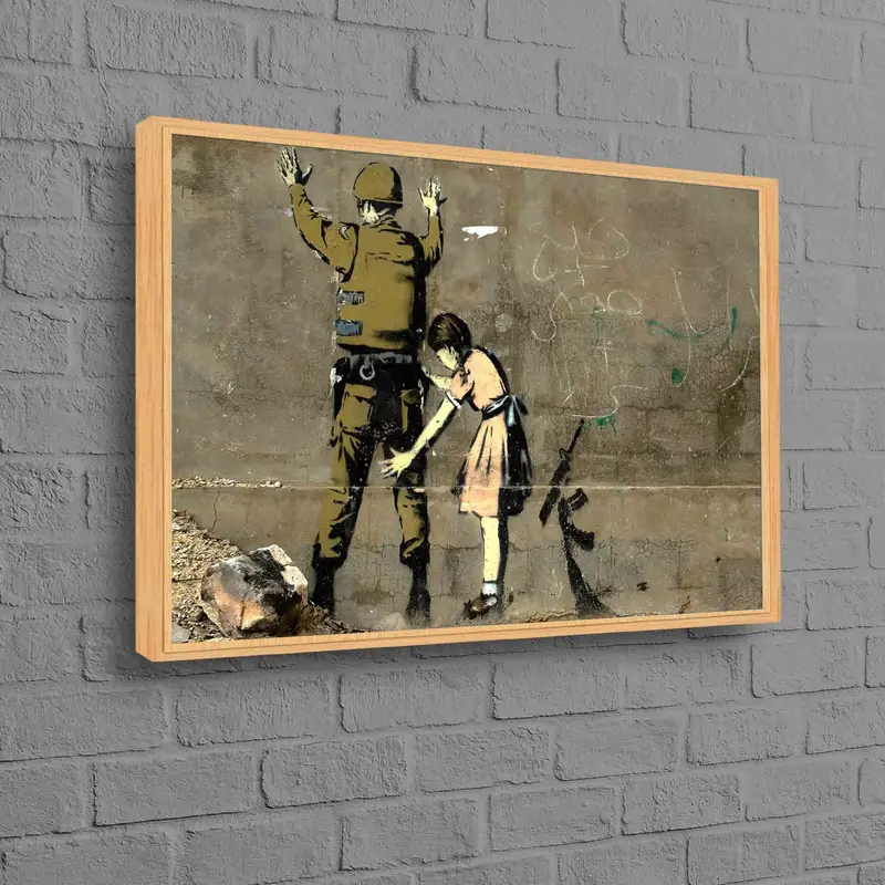 Cuadro: Arte político de Banksy - Niña y soldado
