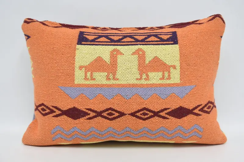 16x24 Yellow Cushion, Ethnical Kilim Rug Pillow, Pillow Cover, Bolster Cushion, Hippie Throw Pillow Sham, Antique Pillows, Vintage Kilim Pillow - 5