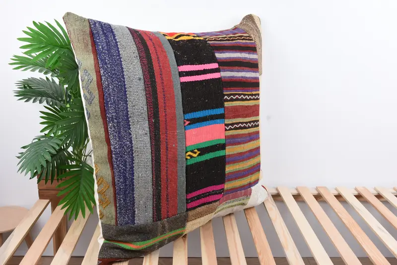 Luxury Pillow Case, Cushion Case, 32x32 Red Pillow Sham, Pet Pillow Cover, Boho Pillow Sham Cover, Antique Pillows, Turkish Kilim Pillow - 4