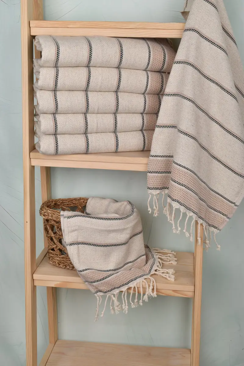 Monogram Kitchen Towel, Gym Towel, Wedding Gift, 40x20 Linen Striped Towel, Personalized Wedding Gift For Couple, Bridal Shower Gift, Kitchen Towel - 3