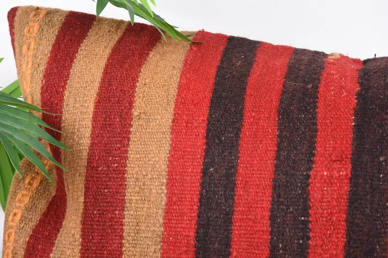 Cozy Throw Cushion Case, Pillow for Sofa, Turkish Pillow, Handmade Kilim Cushion, Yoga Pillow Case, Pillow Sham, 16x36 Red Cushion Case - 2