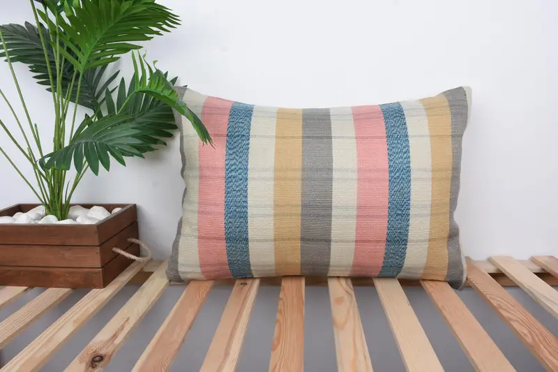 Antique Pillows, 16x24 Beige Pillow, Cushion Cover, Handmade Kilim Cushion, Gift Pillow, Lounge Throw Pillow, Retro Throw Cushion - 1