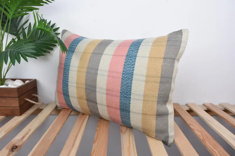 Antique Pillows, 16x24 Beige Pillow, Cushion Cover, Handmade Kilim Cushion, Gift Pillow, Lounge Throw Pillow, Retro Throw Cushion - 5