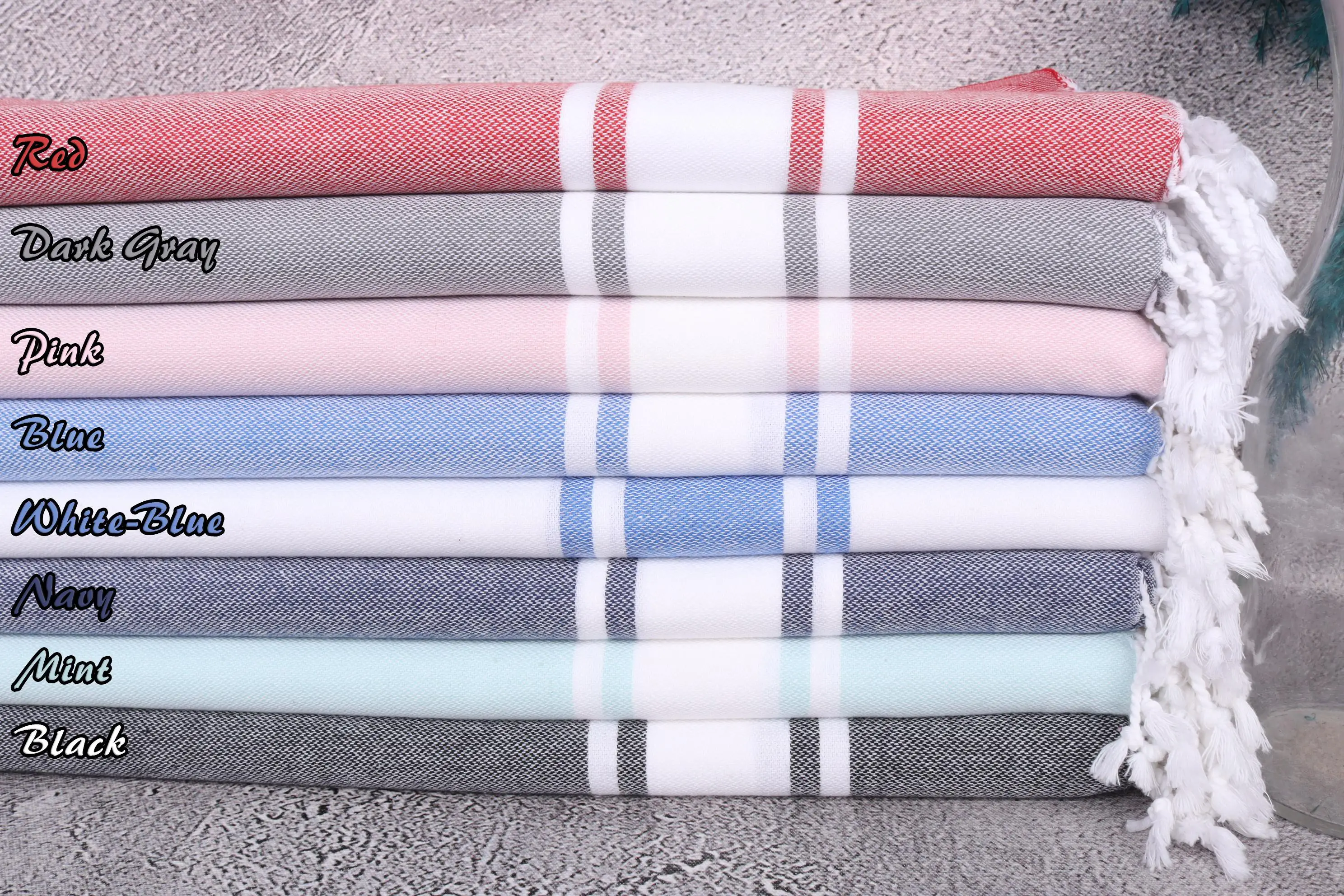 Striped Tea Towel Cotton, Beige, 24x36 Inches - 1