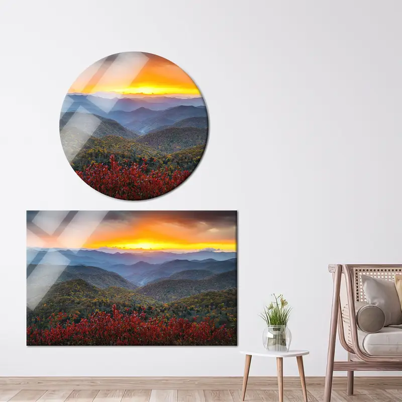 Elegante Bergsonnenuntergang-Leinwand: Majestätische Schönheit der Natur