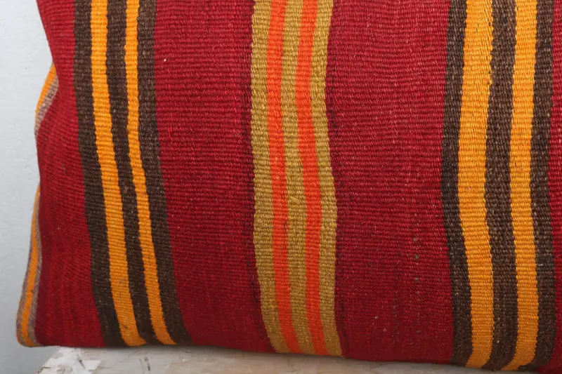 Cushion Cover, Interior Designer Pillow, Decorative Bolster Cushion, Farmhouse Pillow, 16x36 Red Pillow Cover, Throw Kilim Pillow, Turkish Pillow - 3