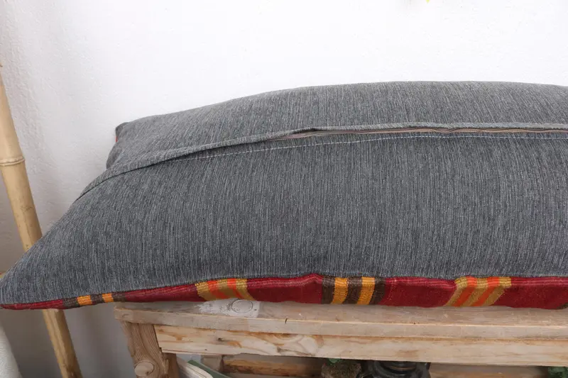 Cushion Cover, Interior Designer Pillow, Decorative Bolster Cushion, Farmhouse Pillow, 16x36 Red Pillow Cover, Throw Kilim Pillow, Turkish Pillow - 7