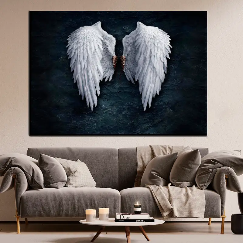 Póster de Lucifer Wings, arte de alas de Lucifer Angel, decoración de pared de Lucifer, arte de pared de Netflix, lienzo de ángeles alas, obra de arte de películas de Lucifer, lienzo de alas de alas - 1