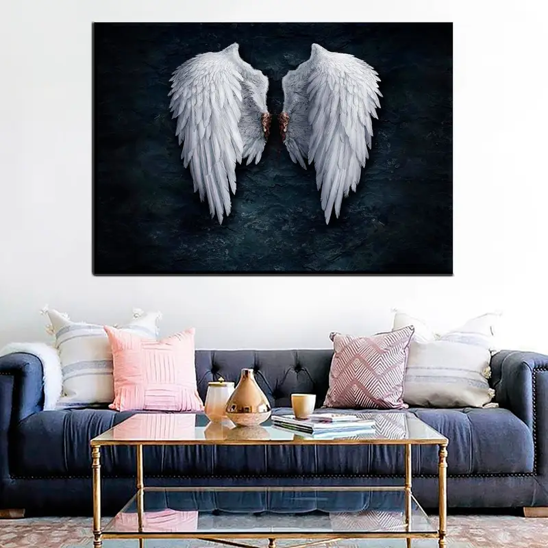 Póster de Lucifer Wings, arte de alas de Lucifer Angel, decoración de pared de Lucifer, arte de pared de Netflix, lienzo de ángeles alas, obra de arte de películas de Lucifer, lienzo de alas de alas - 2
