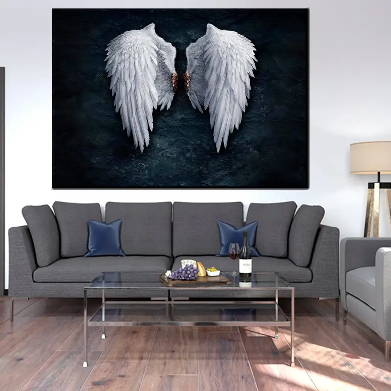 Póster de Lucifer Wings, arte de alas de Lucifer Angel, decoración de pared de Lucifer, arte de pared de Netflix, lienzo de ángeles alas, obra de arte de películas de Lucifer, lienzo de alas de alas - 3