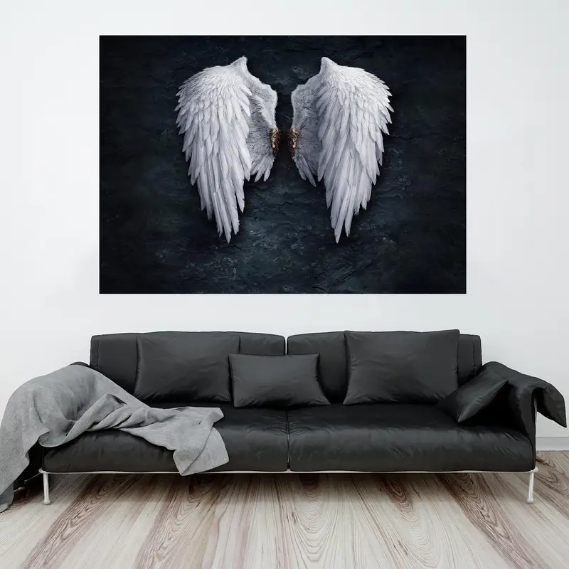 Póster de Lucifer Wings, arte de alas de Lucifer Angel, decoración de pared de Lucifer, arte de pared de Netflix, lienzo de ángeles alas, obra de arte de películas de Lucifer, lienzo de alas de alas - 5