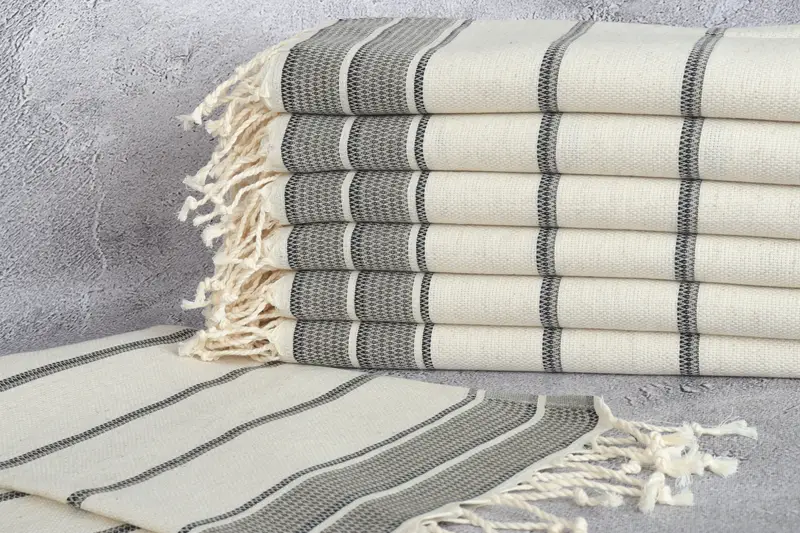 Organic Tea Towel, Personalized Gifts, 40x20 Linen Striped Towel, Bridesmaid Gifts, Summer Gift, Bridal Gifts, Personalized Dish Towel, Gift For Her - 2