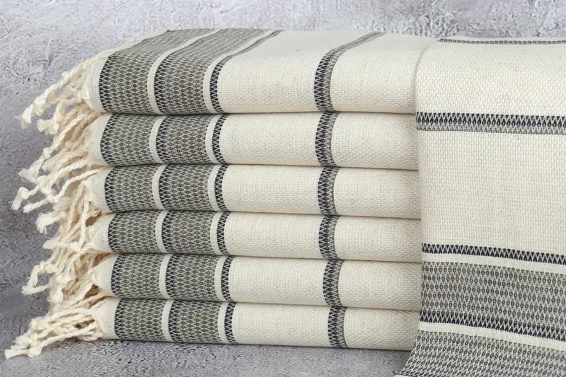 Organic Tea Towel, Personalized Gifts, 40x20 Linen Striped Towel, Bridesmaid Gifts, Summer Gift, Bridal Gifts, Personalized Dish Towel, Gift For Her - 1