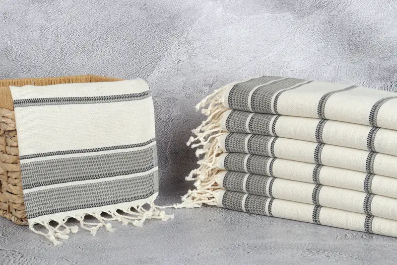 Organic Tea Towel, Personalized Gifts, 40x20 Linen Striped Towel, Bridesmaid Gifts, Summer Gift, Bridal Gifts, Personalized Dish Towel, Gift For Her - 3