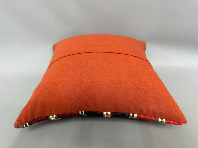 Vintage Pillow, Traditional Pillow Sham, Pillow Case, Pillow for Couch, 18x18 Red Pillow Cover, Vintage Kilim Pillow, Bench Pillow Cover - 7