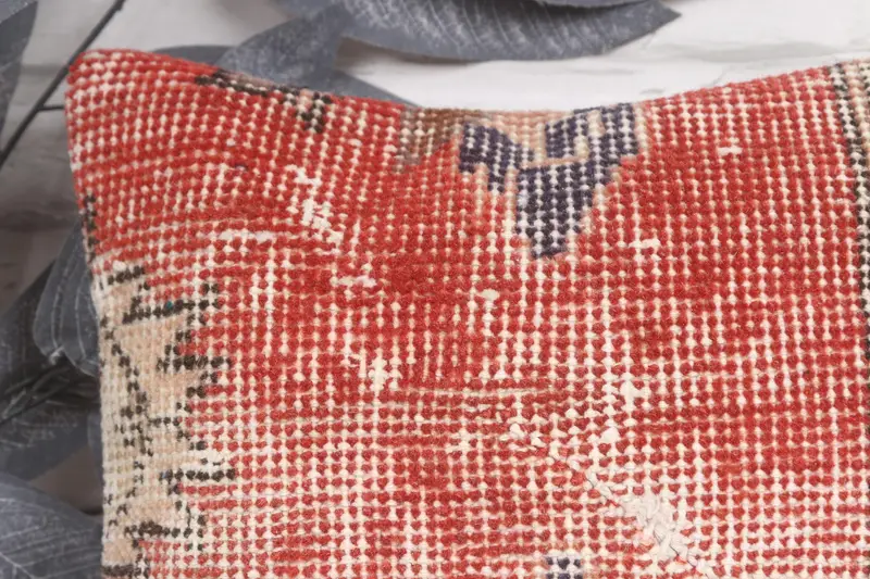Natural Pillow Cover, 12x12 Red Cushion Cover, Kilim Pillow, Pillow, Pillow for Sofa, Accent Throw Cushion Cover, Kilim Pillow Cover - 2