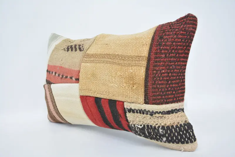 Outdoor Pillow Cover, Kilim Cushion Sham, Ethnical Kilim Rug Pillow, Kilim Pillow Cover, 12x20 Beige Cushion Case, Cushion Cover - 4