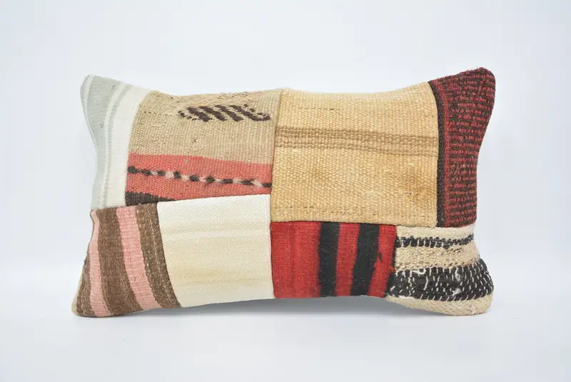 Outdoor Pillow Cover, Kilim Cushion Sham, Ethnical Kilim Rug Pillow, Kilim Pillow Cover, 12x20 Beige Cushion Case, Cushion Cover - 1
