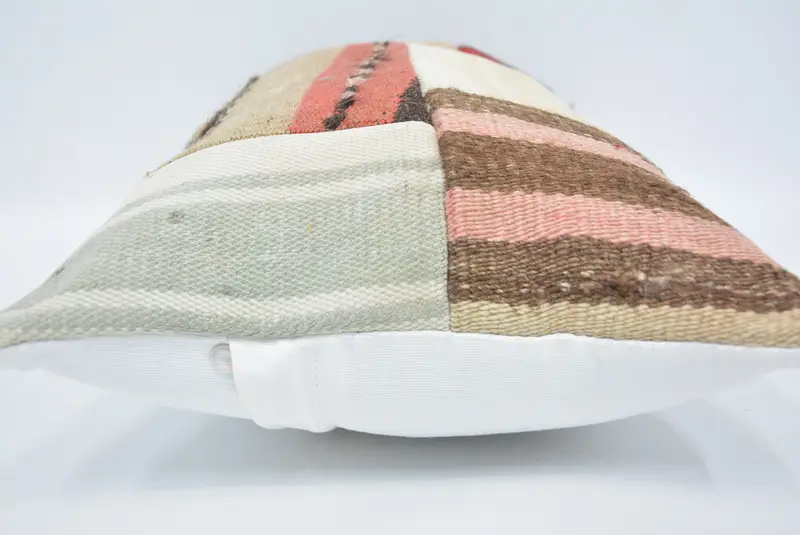 Outdoor Pillow Cover, Kilim Cushion Sham, Ethnical Kilim Rug Pillow, Kilim Pillow Cover, 12x20 Beige Cushion Case, Cushion Cover - 5
