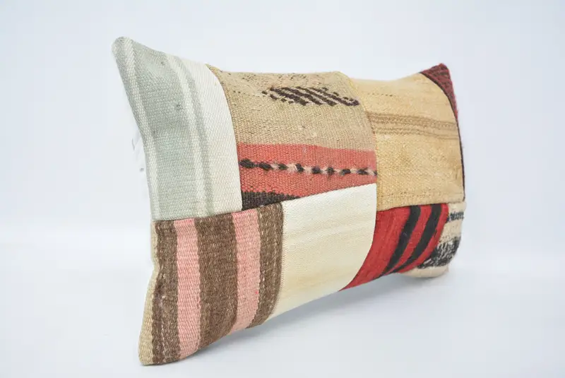 Outdoor Pillow Cover, Kilim Cushion Sham, Ethnical Kilim Rug Pillow, Kilim Pillow Cover, 12x20 Beige Cushion Case, Cushion Cover - 3