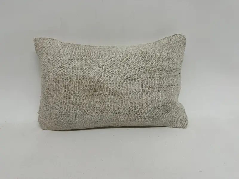 Shabby Chic Pillow Sham, Vintage Pillow, Throw Kilim Pillow, 12x20 White Pillow Case, Pillow Case, Vintage Kilim Pillow, Bolster Throw Cushion - 1