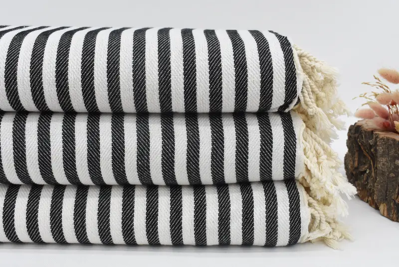 Bedspread, Best Friend Wedding Gift, Turkish Throw Blanket, 104x76 Cotton Striped Towel, Bachelor Party Favors, Woven Throw Blanket, Wedding Favors - 1