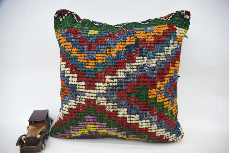 Outdoor Patio Pillow Cover, Antique Pillows, Ethnical Kilim Rug Pillow, Boho Pillow, Cushion Case, 20x20 Red Cushion, Patio Pillow - 1
