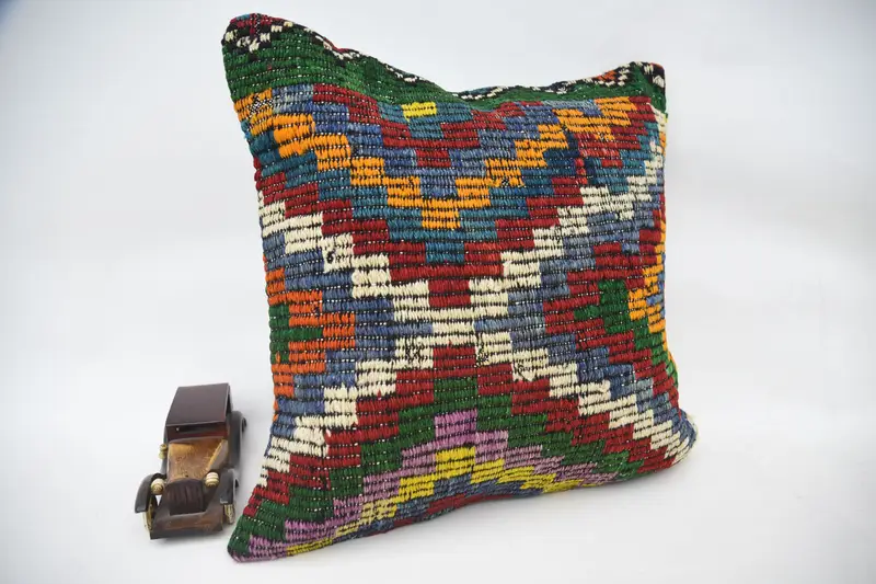 Outdoor Patio Pillow Cover, Antique Pillows, Ethnical Kilim Rug Pillow, Boho Pillow, Cushion Case, 20x20 Red Cushion, Patio Pillow - 2