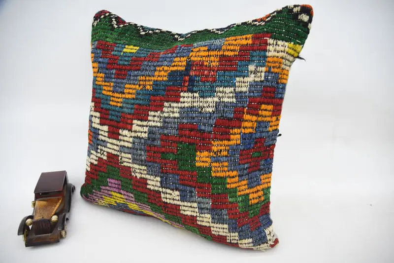 Outdoor Patio Pillow Cover, Antique Pillows, Ethnical Kilim Rug Pillow, Boho Pillow, Cushion Case, 20x20 Red Cushion, Patio Pillow - 3
