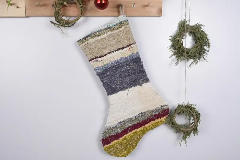 Bayram Kilim Yılbaşı Çorabı, Benzersiz Süs Desenli Çorabı