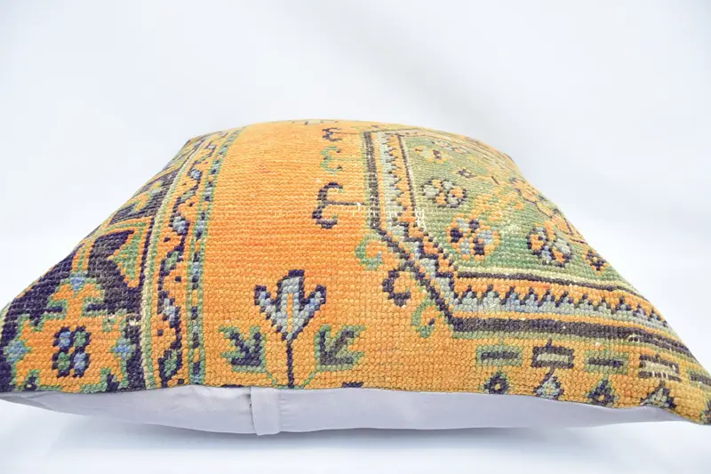Meditation Pillow Sham, Boho Throw Pillow Cover, Home Decor Pillow, Vintage Pillow, Boho Pillow, 32x32 Orange Cushion Cover, Cushion Cover - 5