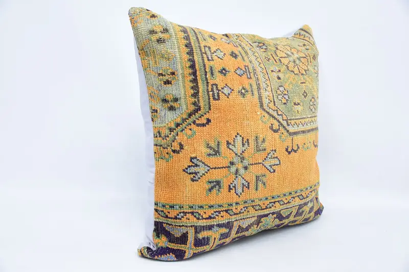Meditation Pillow Sham, Boho Throw Pillow Cover, Home Decor Pillow, Vintage Pillow, Boho Pillow, 32x32 Orange Cushion Cover, Cushion Cover - 3