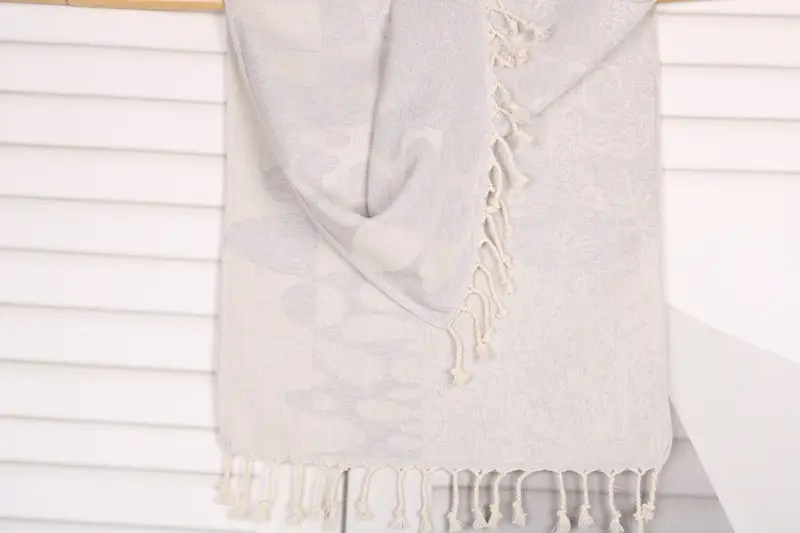 Personalized Light Gray Cotton Tea Towel Turtle Design, 18x36 Inches