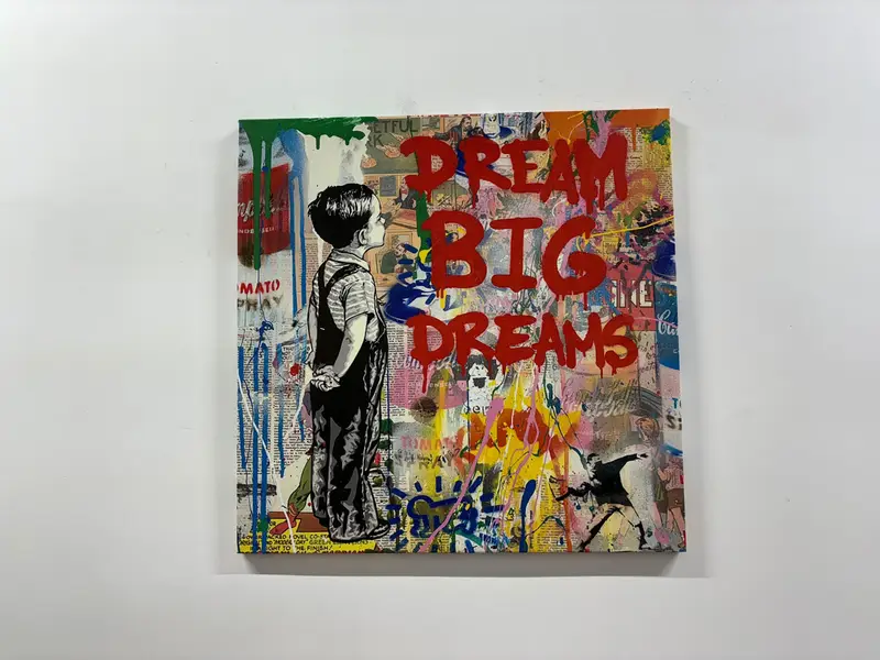 Dream Big Graffiti, Graffiti Wall Art, Banksy Canvas Art, Graffiti Canvas, Canvas Wall Art, Home Decor, Living Room Decor, Banksy Artwork, - 2