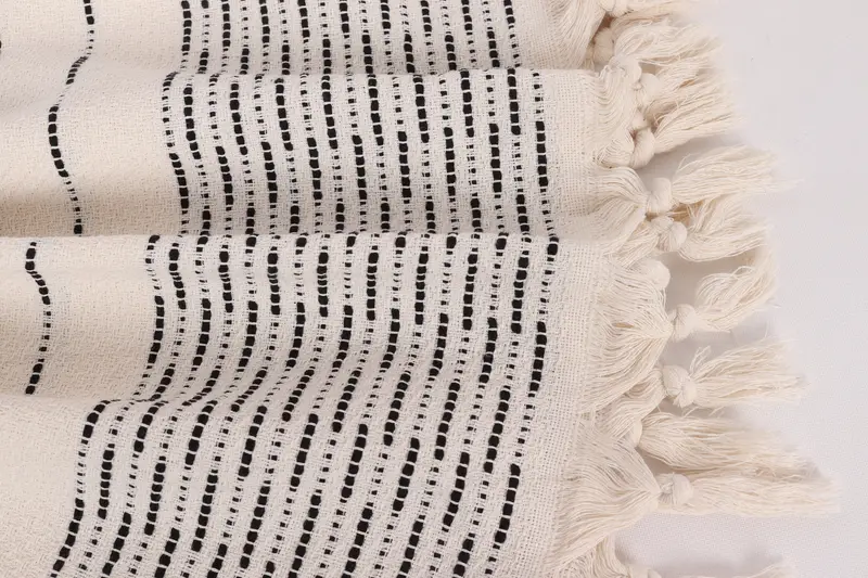 Organic Beach Blanket, Turkish Blanket, Aesthetic Blanket, Bridesmaid Gifts, 98x92 Cotton Striped Design Towel, Bachelor Party Gifts, Wedding Favors - 8