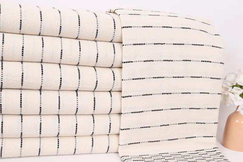 Organic Beach Blanket, Turkish Blanket, Aesthetic Blanket, Bridesmaid Gifts, 98x92 Cotton Striped Design Towel, Bachelor Party Gifts, Wedding Favors - 2